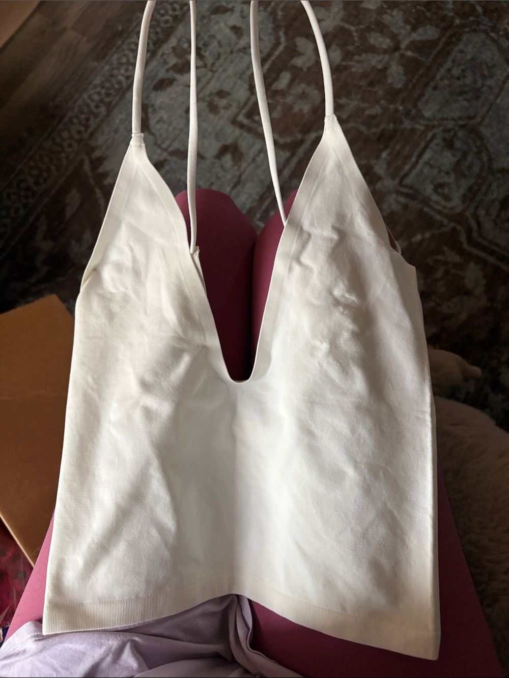 Intimately Free People White V-Neck Spaghetti Strap Stretchy Soft Camisole